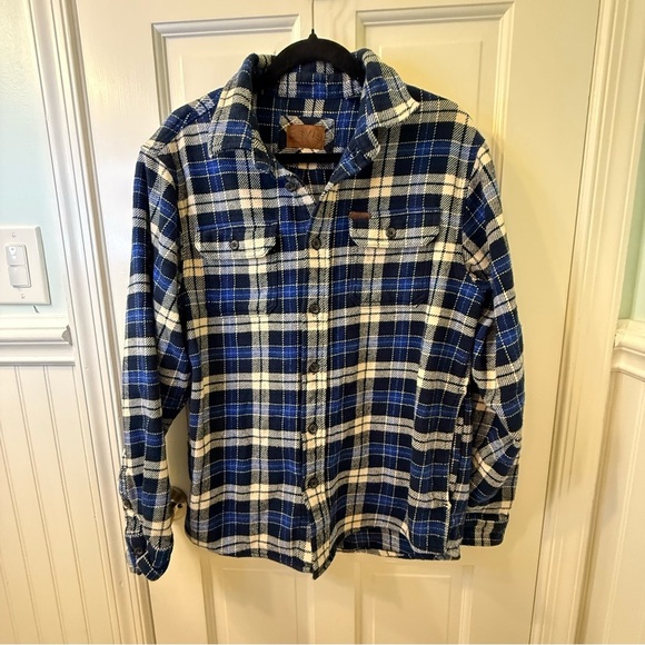 Orvis Navy and Cream Plaid Shirt - Picture 5 of 11